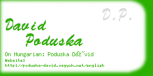 david poduska business card